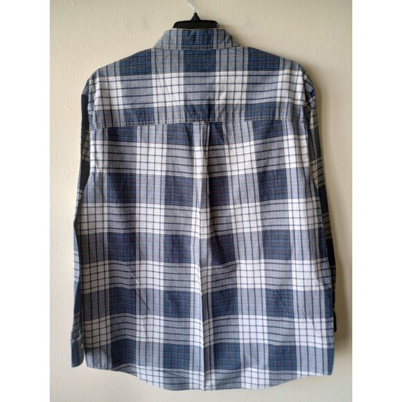 Chaps by Ralph Lauren Men's Shirt L Blue/White Plaid Long Sleeve Button Up - Picture 4 of 8